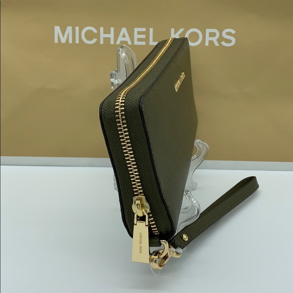 Michael Kors Large Jet Set Travel Continental Wristlet Phone Holder Case Wallet - Picture 5 of 16